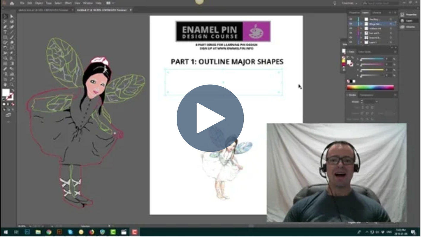 DIY Enamel Pin Design: Vectorizing Art In Adobe Illustrator