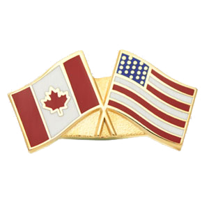 Backwoods Barnaby USA American Crossed Friendship Flags Lapel Pin 