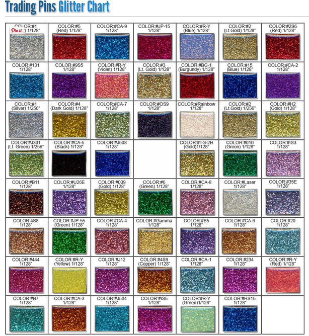 Enamel Pin Color Chart